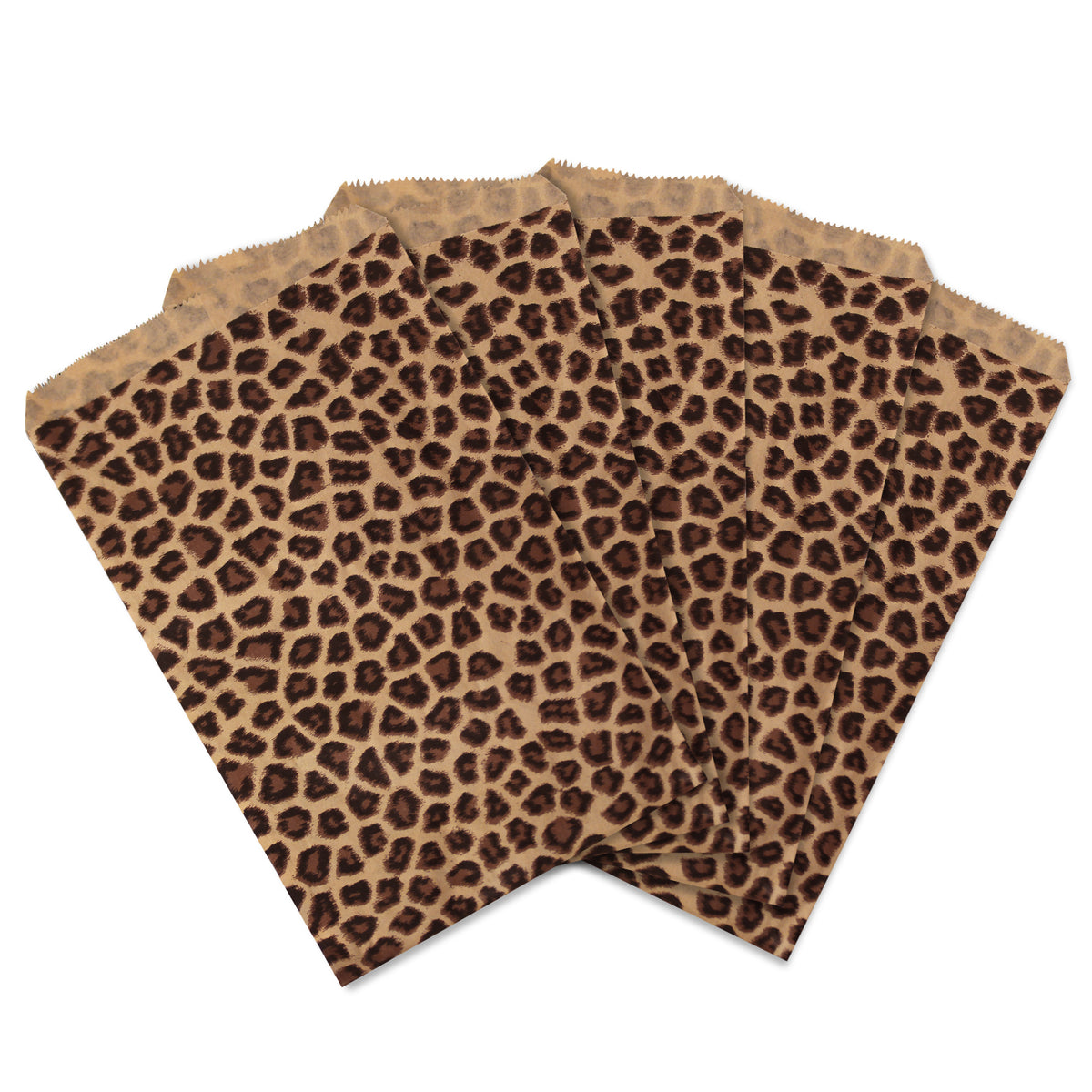 #EN195 Leopard Print Paper Gift Bags 6"W x 9"H