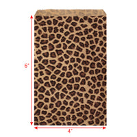 #EN197 Leopard Print Paper Gift Bags 4"W x 6"H