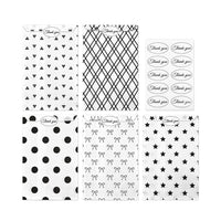#EN8905x2 Paper Gift Bag 6''W x 9''H in 5 Variety Prints with 200 Stickers