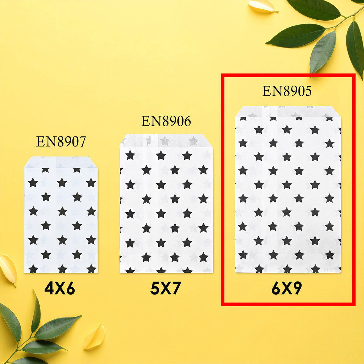 #EN8905x2 Paper Gift Bag 6''W x 9''H in 5 Variety Prints with 200 Stickers