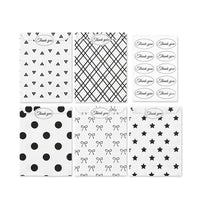 #EN8906x2 Paper Gift Bag 5''W x 7''H in 5 Variety Prints with 200 Stickers