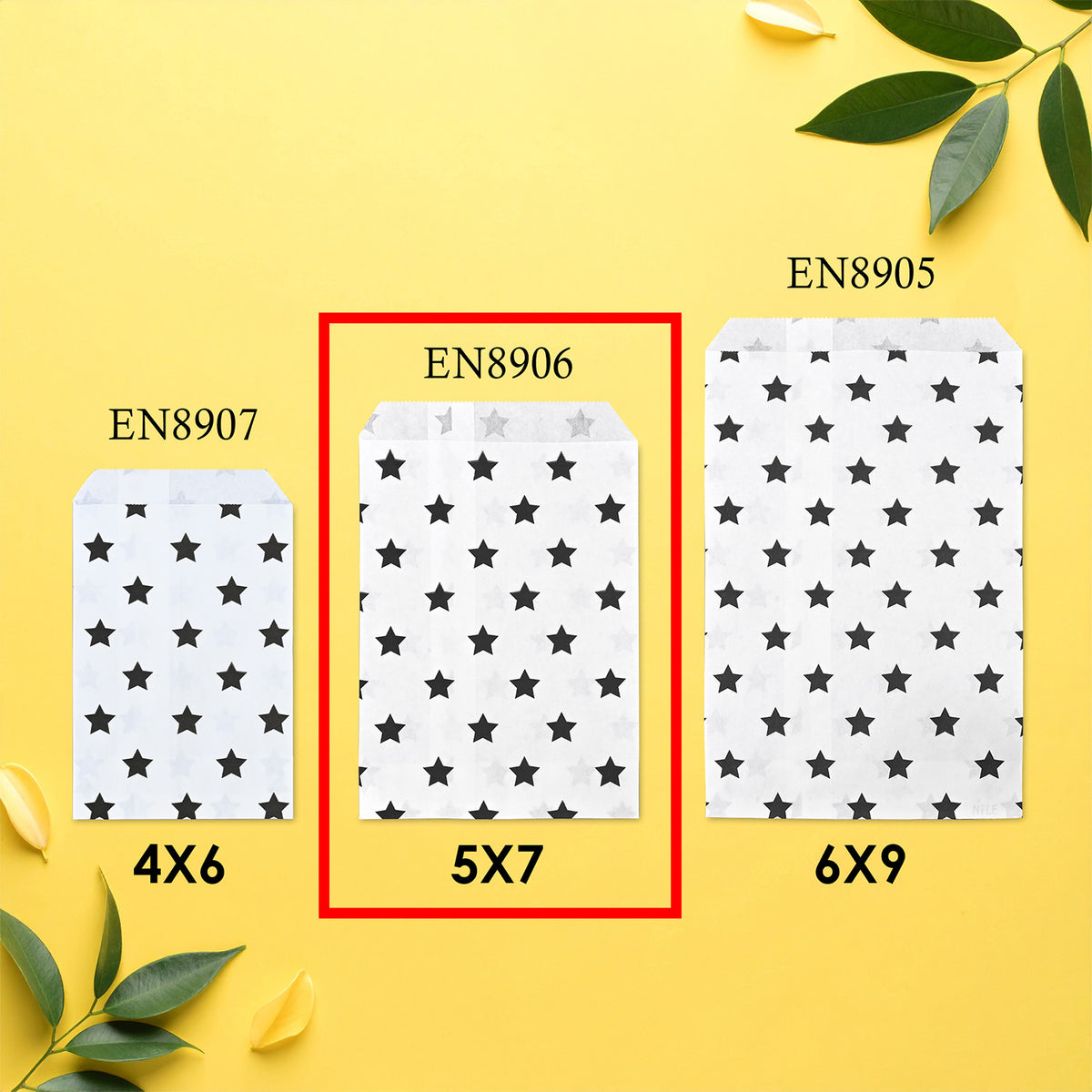 #EN8906x2 Paper Gift Bag 5''W x 7''H in 5 Variety Prints with 200 Stickers