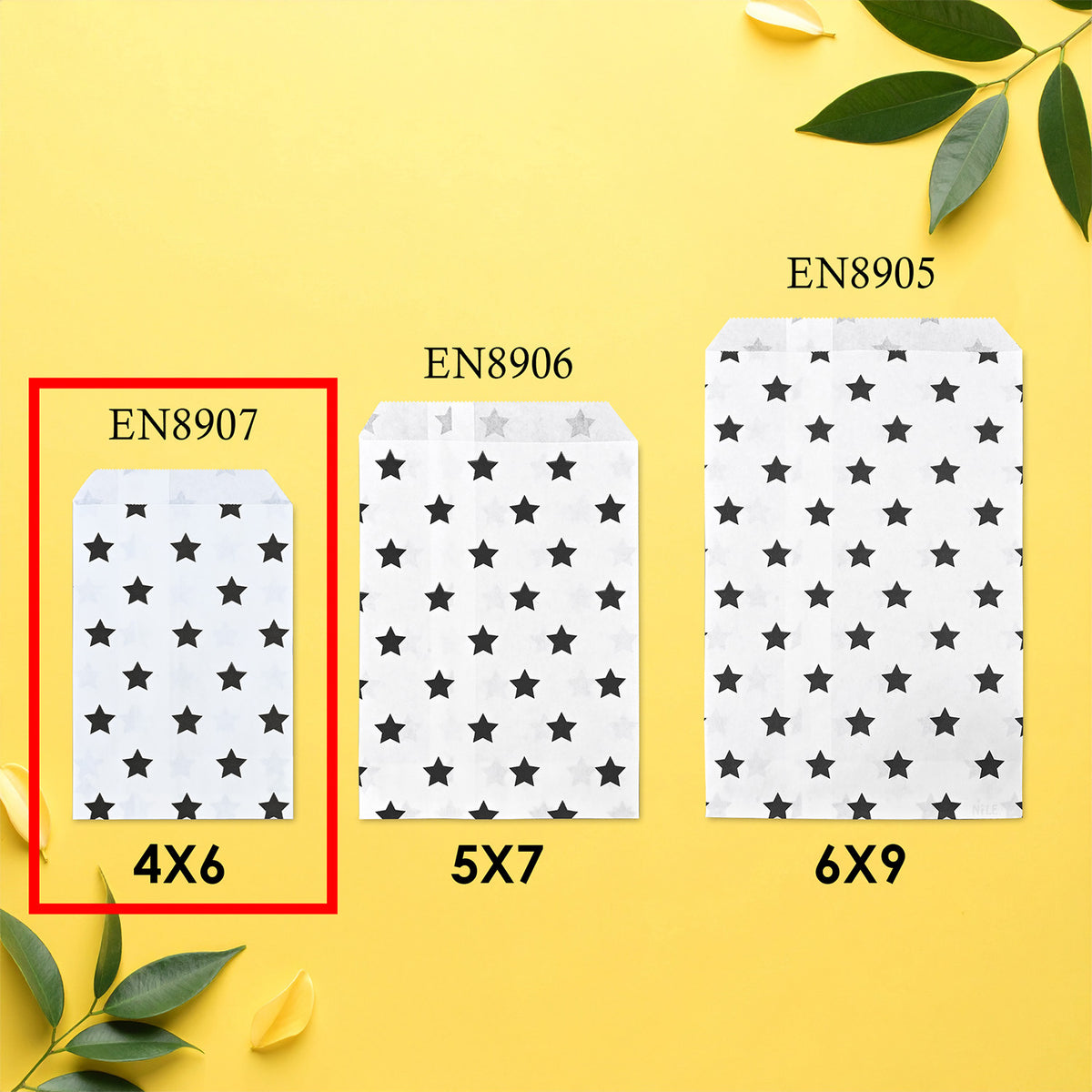 #EN8907x2 Paper Gift Bag 4''W x 6''H in 5 Variety Prints with 200 Stickers