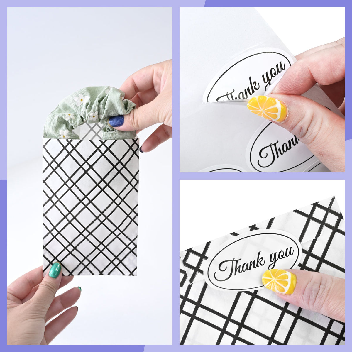 #EN8907x2 Paper Gift Bag 4''W x 6''H in 5 Variety Prints with 200 Stickers