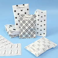#EN8907x2 Paper Gift Bag 4''W x 6''H in 5 Variety Prints with 200 Stickers