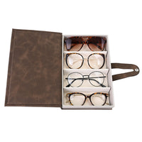 #EYC-1004 4-slot Sunglasses Case, Eyewear Hard Shell Display, Book-Shaped Travel Glasses Organizer