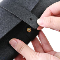 #EYC-3123BK Leatherette Eyeglasses Case Button Closure Eyewear Case