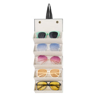 #EYC-4005BK Leatherette Eyewear Case Hanging Foldable Storage Boxe For Five Glasses