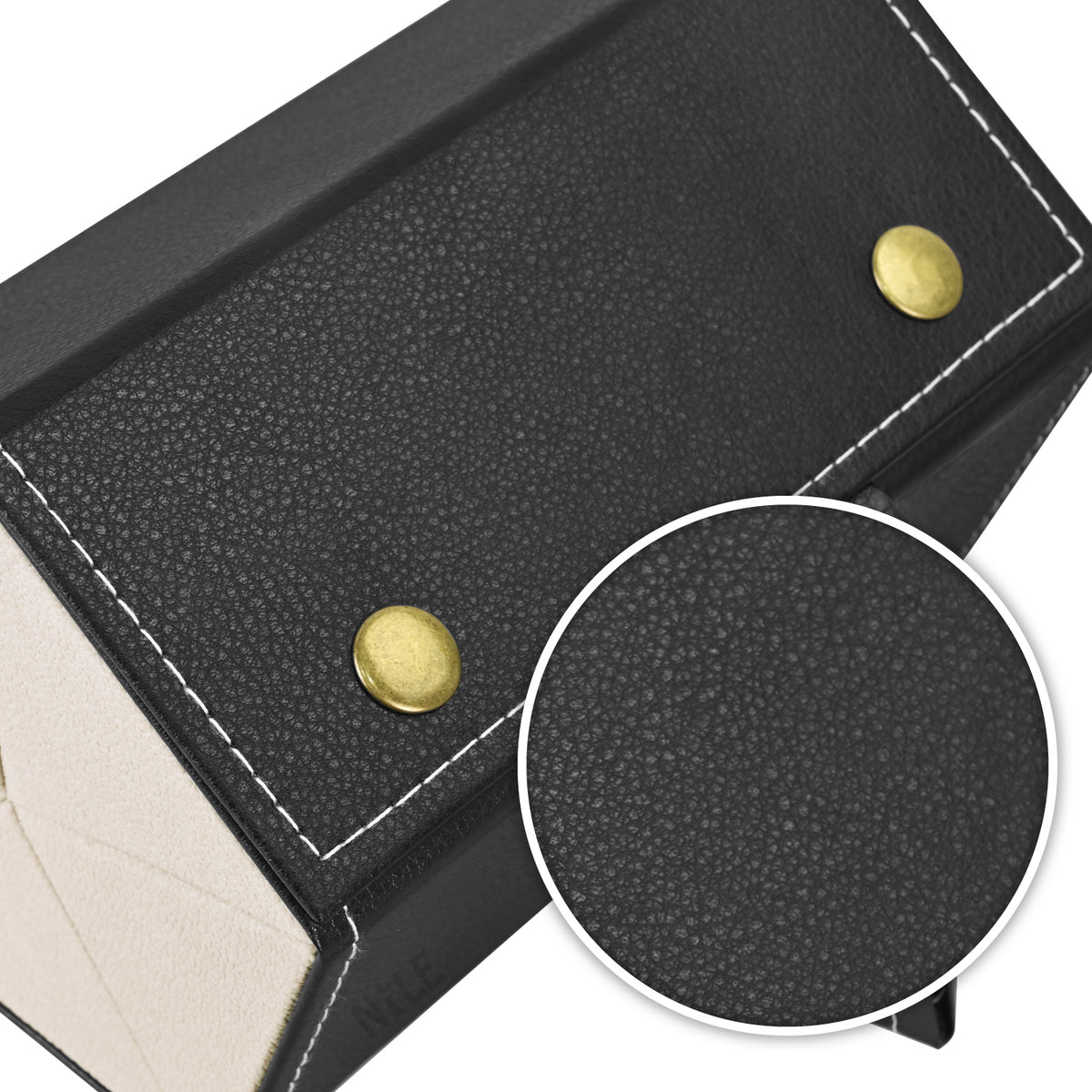 #EYC-4005BK Leatherette Eyewear Case Hanging Foldable Storage Boxe For Five Glasses