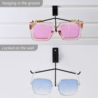 6 Pcs Set Metal Sunglasses Display Eyewear Stand for Slatwall, Wall-mounted Display, Black color