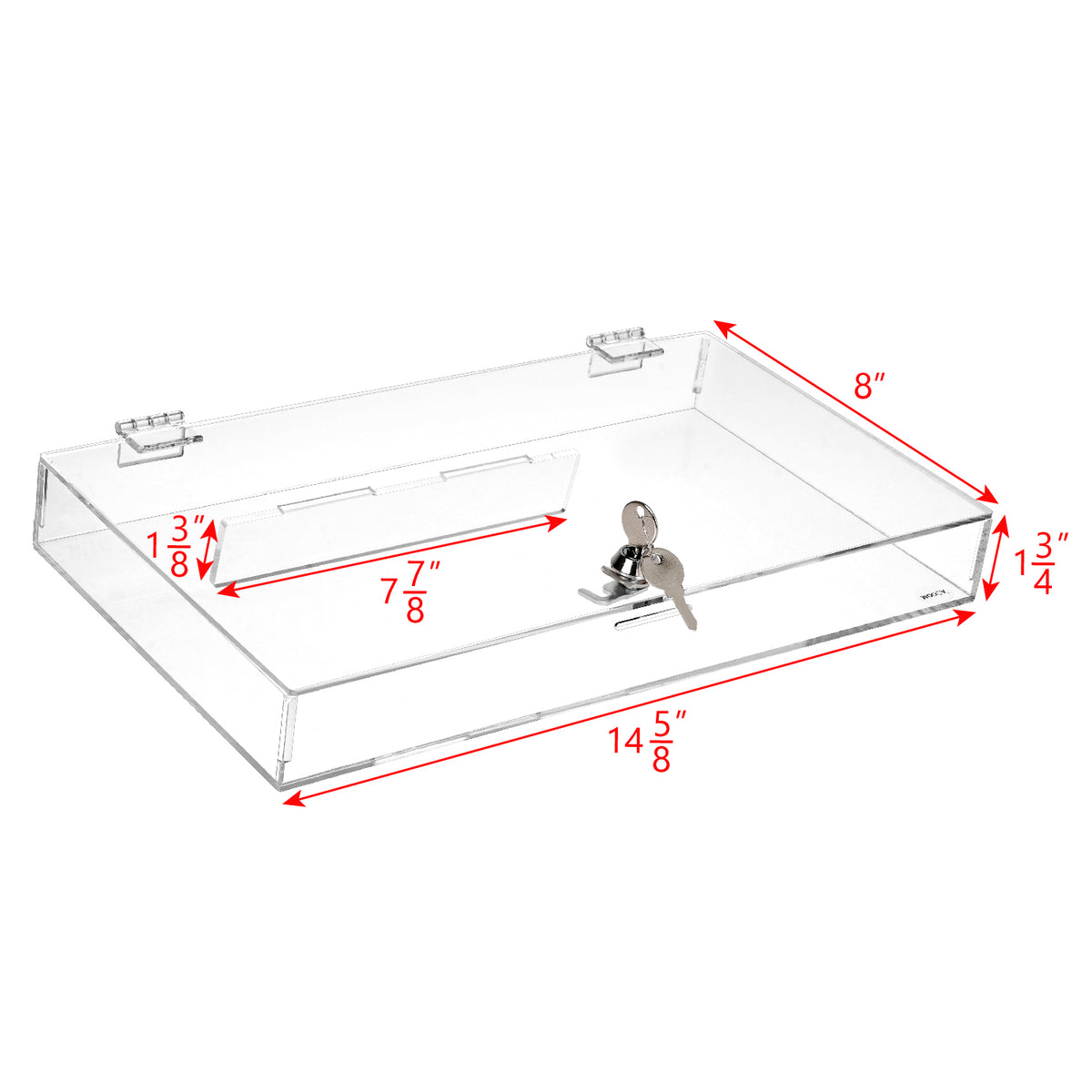 Acrylic Marketing Holder Locking Showcase Box Display Tray w/ a key