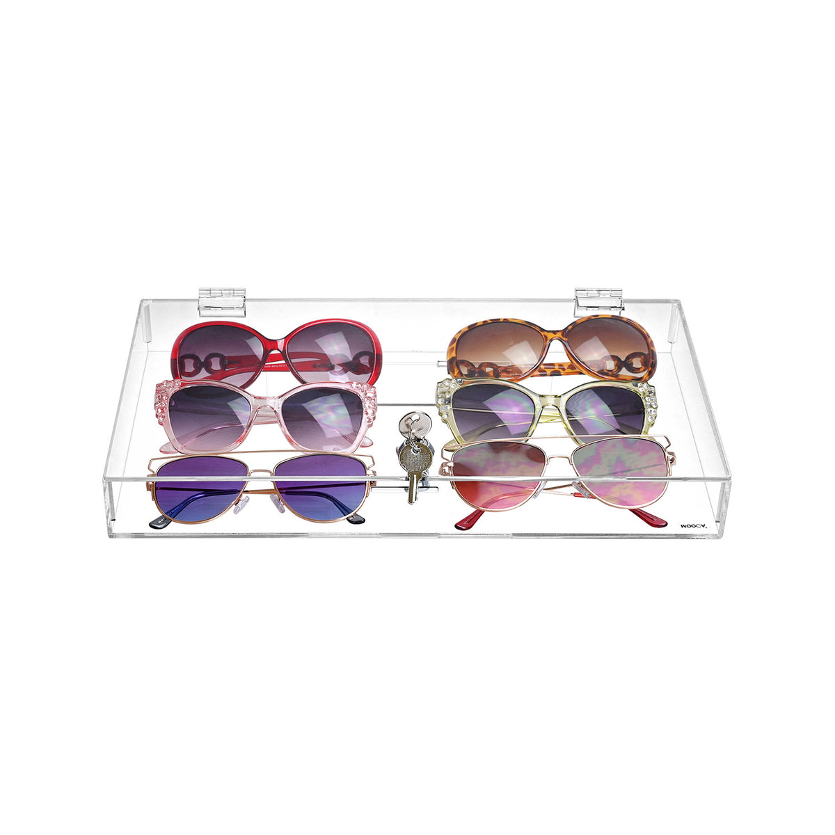 Acrylic Marketing Holder Locking Showcase Box Display Tray w/ a key