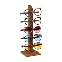 #WD06  Wooden Sunglasses Rack Organizer, 5 Pairs Eyewear Display Stand Organizer for Home, Retail, Wooden Glasses Stand for Optical Glasses, Eyeglasses