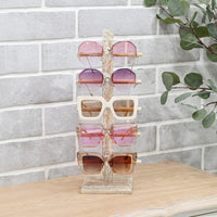 #WD06  Wooden Sunglasses Rack Organizer, 5 Pairs Eyewear Display Stand Organizer for Home, Retail, Wooden Glasses Stand for Optical Glasses, Eyeglasses