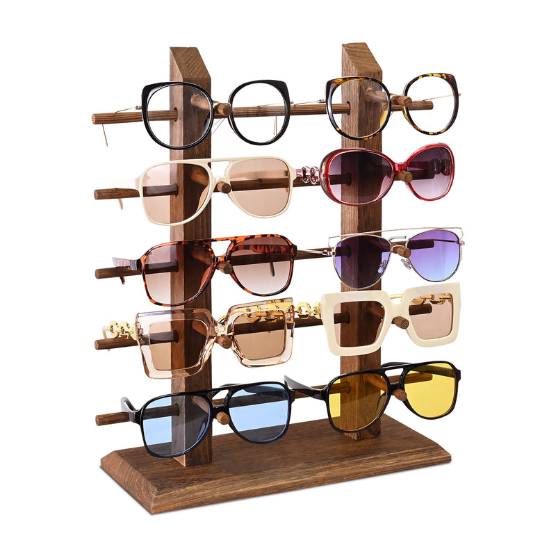 #WD12  Wooden Sunglasses Rack Organizer for upto 10 eyewear items