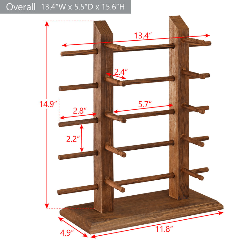 #WD12  Wooden Sunglasses Rack Organizer for upto 10 eyewear items