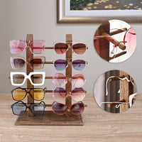 #WD12  Wooden Sunglasses Rack Organizer for upto 10 eyewear items