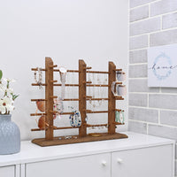 Wooden Sunglasses Rack Organizer for upto 15 eyewear items, Brown Color