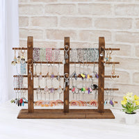 Wooden Sunglasses Rack Organizer for upto 15 eyewear items, Brown Color