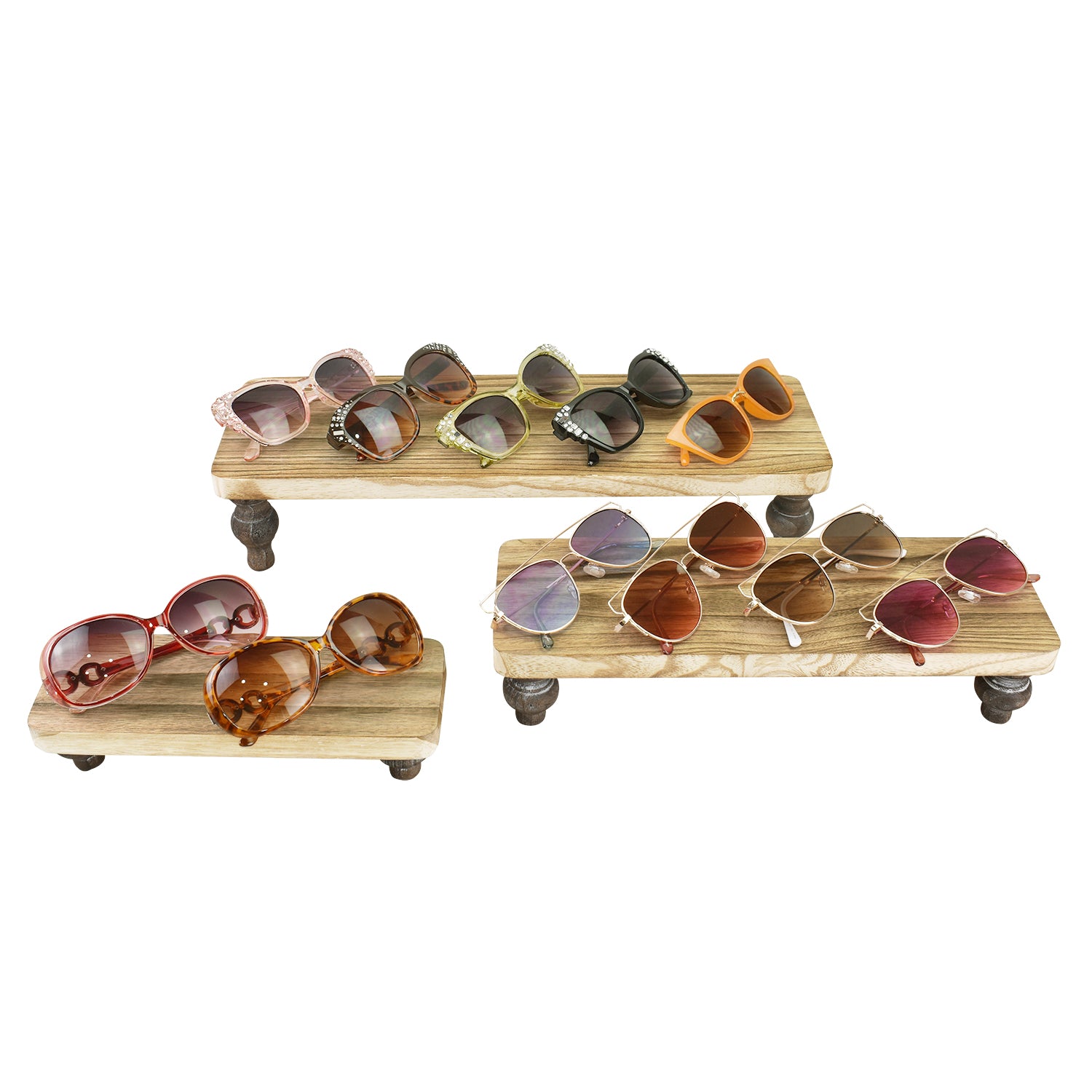 #WD2203-OK 3 Pcs Set Wooden Display Riser Stand,Stackable and Portable ...
