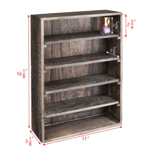 #WD5063 Wall-Mounted Freestanding Wooden 5-Shelf Rack