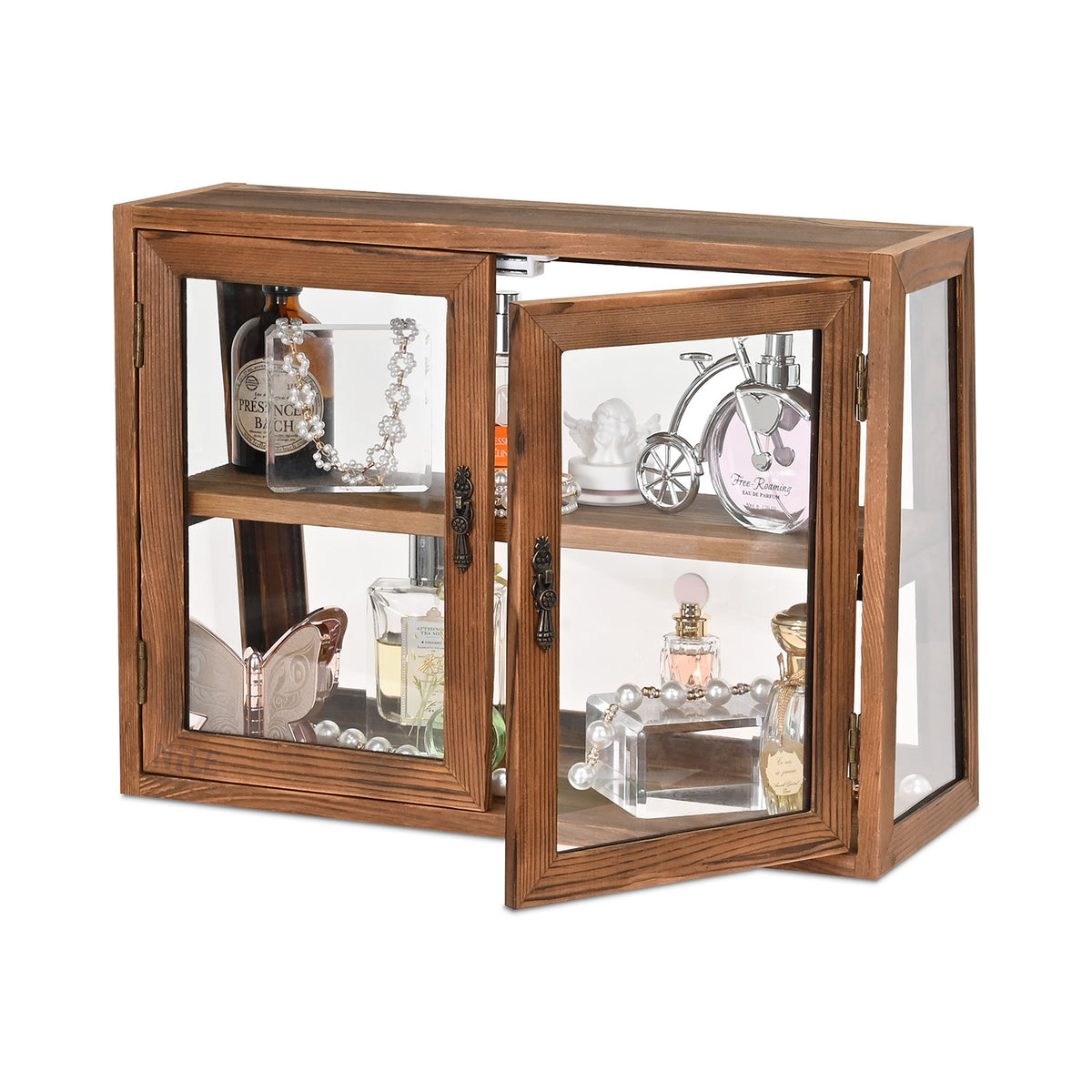 SKU: WD7678BR Storage Cabinet 4-SIDE COUNTERTOP DISPLAY CASE