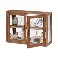SKU: WD7678BR Storage Cabinet 4-SIDE COUNTERTOP DISPLAY CASE