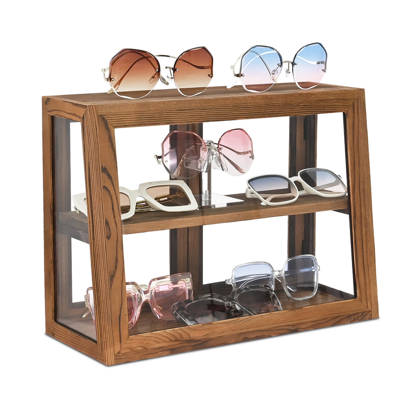 SKU: WD7678BR Storage Cabinet 4-SIDE COUNTERTOP DISPLAY CASE