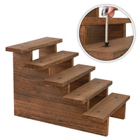 #WD7785BR 5-tier Wooden Rustic Display Riser Stand for Plants for Cupcakes