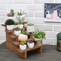 #WD7785BR 5-tier Wooden Rustic Display Riser Stand for Plants for Cupcakes