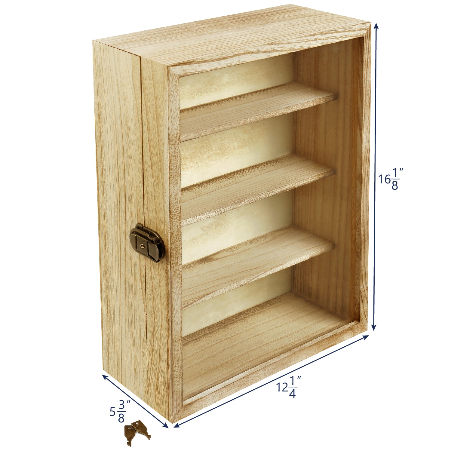 WD8630 Wall Mounted Collectible Display Case Shadow Box with a Lock a