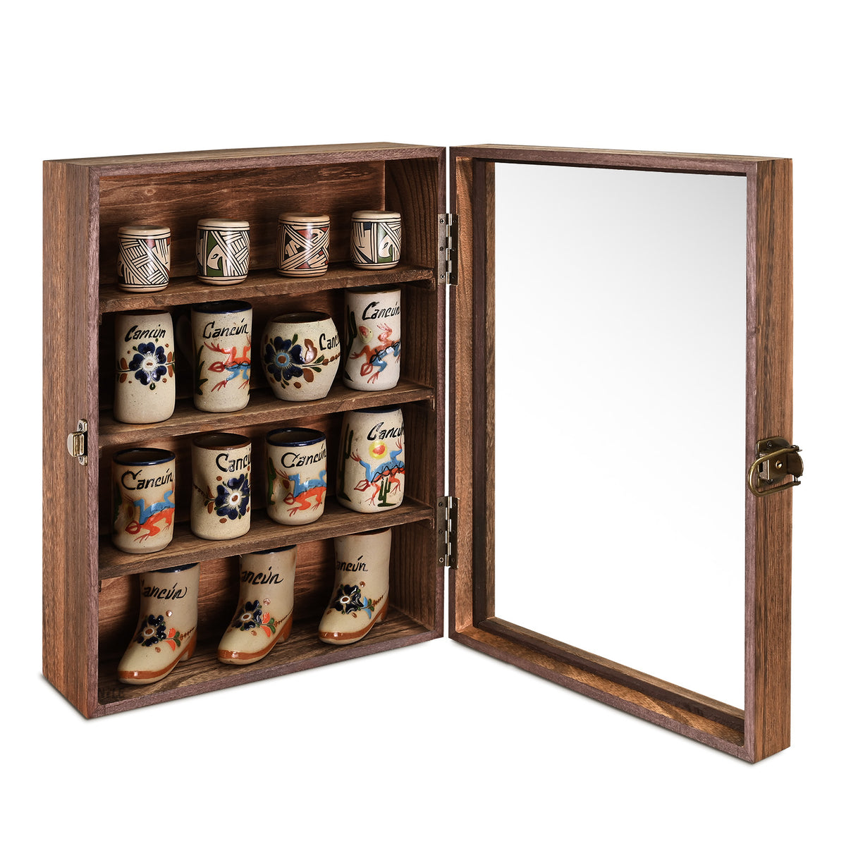 #WD8630 Wall Mounted Collectible Display Case Shadow Box with a Lock and Key