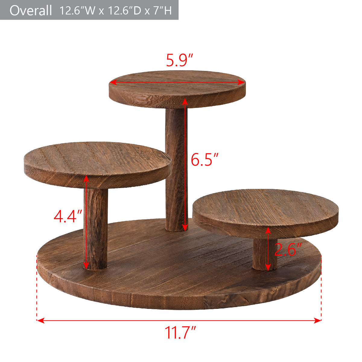 #WD8633 3-Tier Wooden Display Riser for Jewelry, Eyeglass