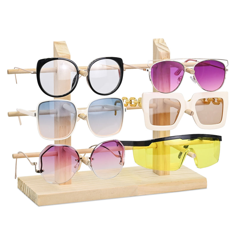 #WDEY06  Wooden Sunglasses Rack Organizer for upto 6 Pairs 