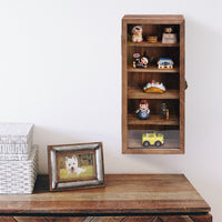 Wall Mounted Wooden Collectible Display Case w/ 5 Shelves 