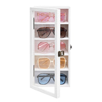 #WDP1319-A-WH Wall Mounted Wooden Collectible Display Case 5 Shelf Display Storage