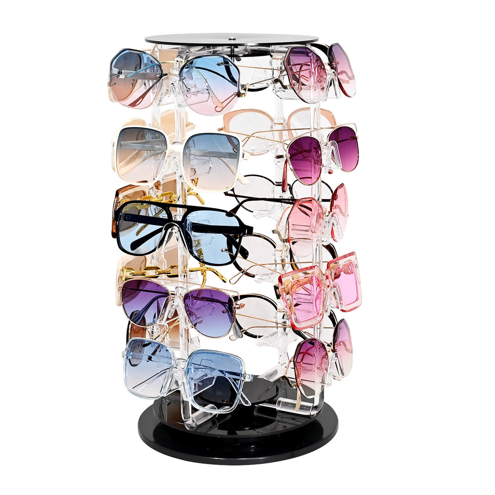 Stylish Rotating Eyewear Display Holder 24-Pair Amazon.com: MOOCA Premium Acrylic Lockable Rotating Sunglass  main image 3