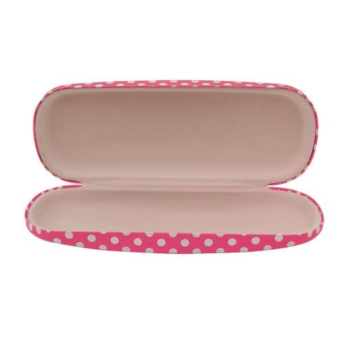 #EYC-1002  Polka Dot Pattern Eyewear Case, 6 1/4"W x 2 3/8"L x 1 3/8"H