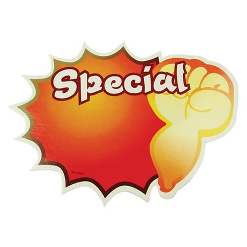 #TA166L ''Special'' Sign Large 7 1/4''L x 5''W, made of paper. 10pcs/Pk