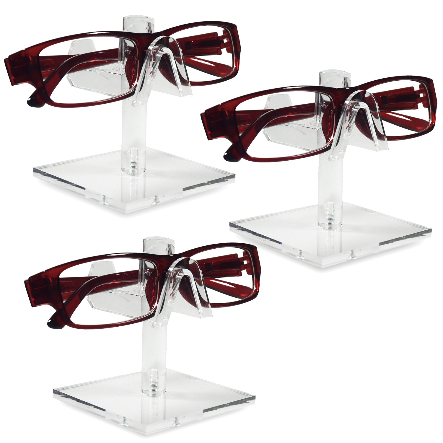 #AC-021x3  3 Pieces Set Acrylic Eyeglasses Frame Riser Display Stand