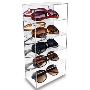 #DP320 Acrylic Five Shelves Eyewear Case Display with Mirror Back