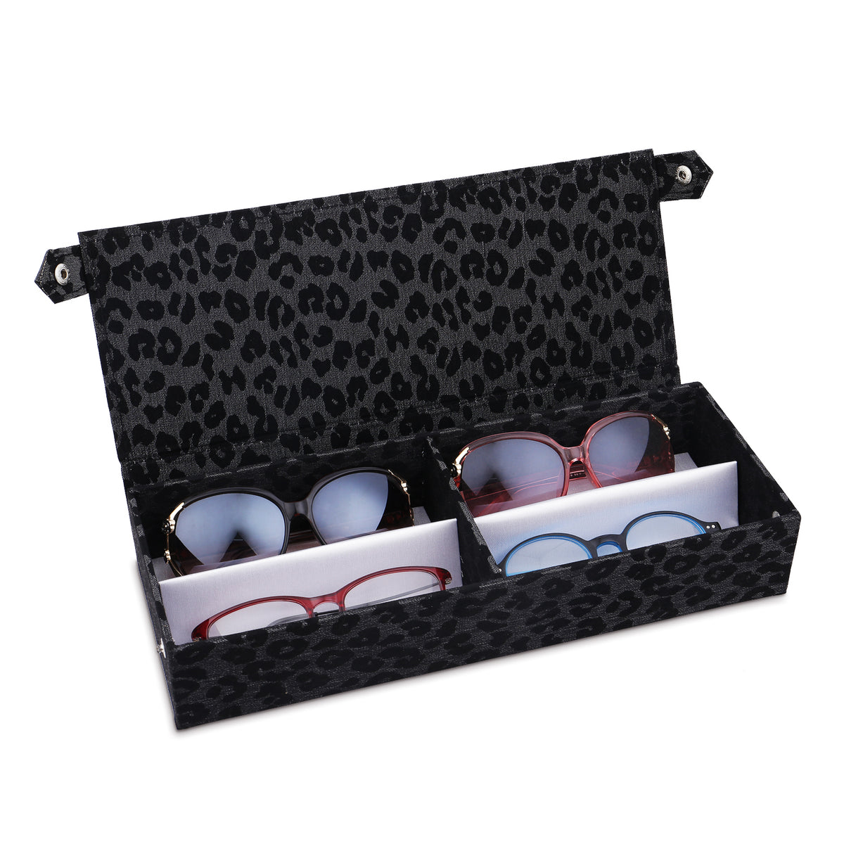 #GTR-22LP-G Leopard Print Eyewear Organizer Tray