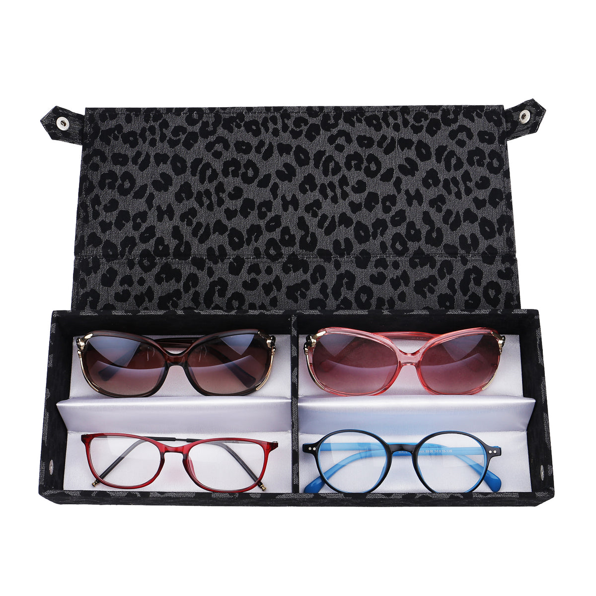 #GTR-22LP-G Leopard Print Eyewear Organizer Tray