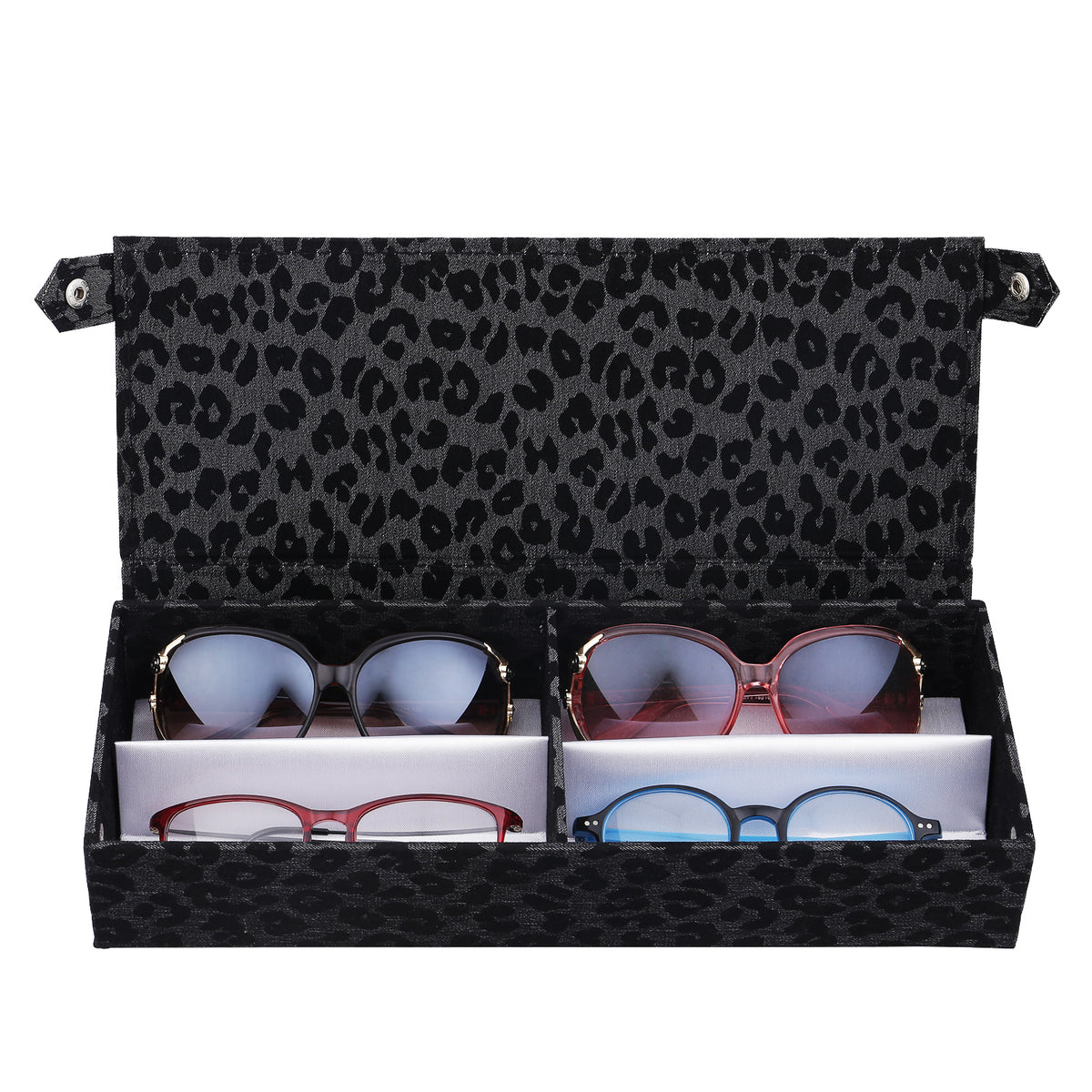 #GTR-22LP-G Leopard Print Eyewear Organizer Tray