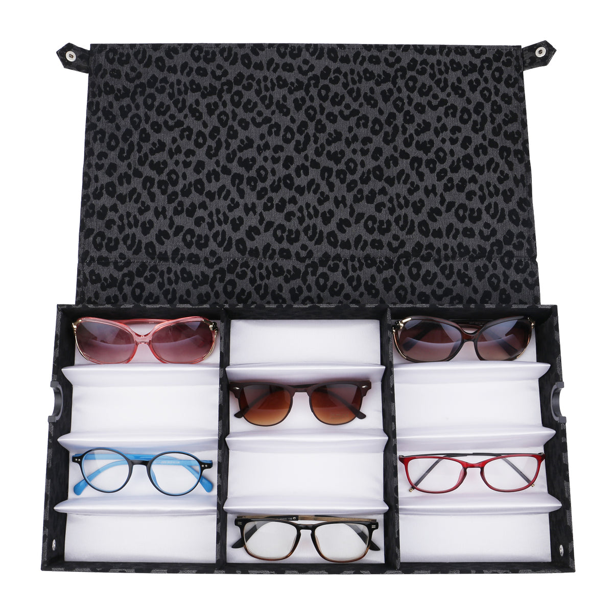 #GTR-34LP-G Leopard Print Eyewear Organizer Tray