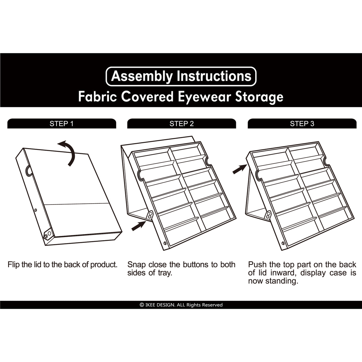 #TR-34VFS-LNG Eyewears Organizer Box - 12 Slots Eyewear Display Tray