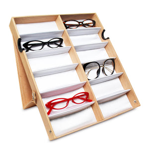 #TR-34VFS-WDOK Eyewear Storage Organizer Box -12 Slots Sunglasses Box Display