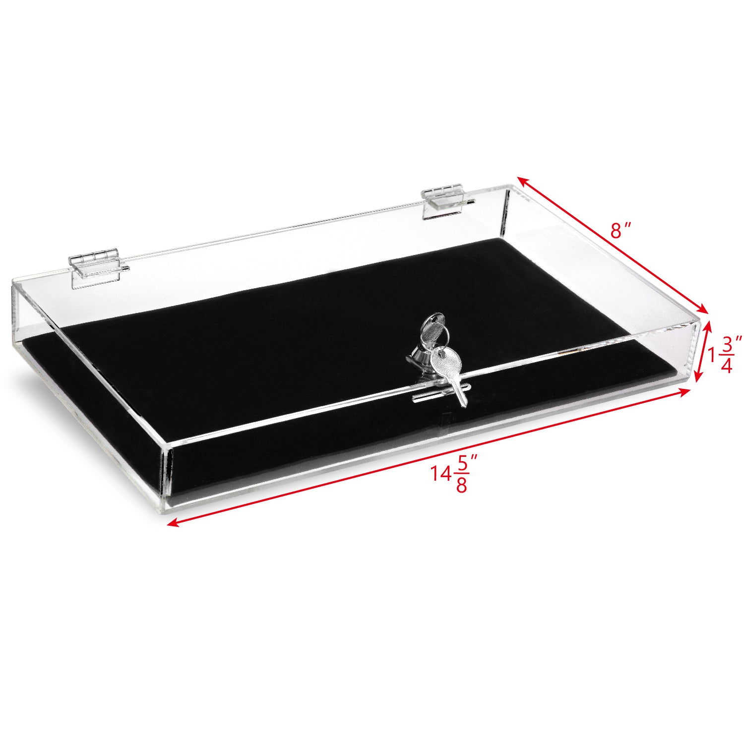 #TRJ2656 Acrylic Marketing Holder Locking Showcase Box Display Tray for Watches Jewelry Collector Knives with a Key.