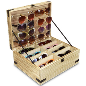 #WDEY024 Wooden Eyeglasses Sunglasses & Eyewear Display Case