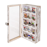 #WDP1319-A-ATWH Wall Mounted Wooden Collectible Display Case 5 Shelf Display Storage